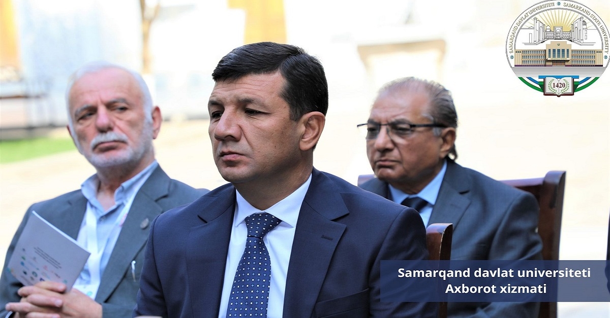 Samarkand Mayor Fazliddin Umarov and Turkey's representative of Bursa Mayor Abdullah Chelilar are participating in the international symposium on 