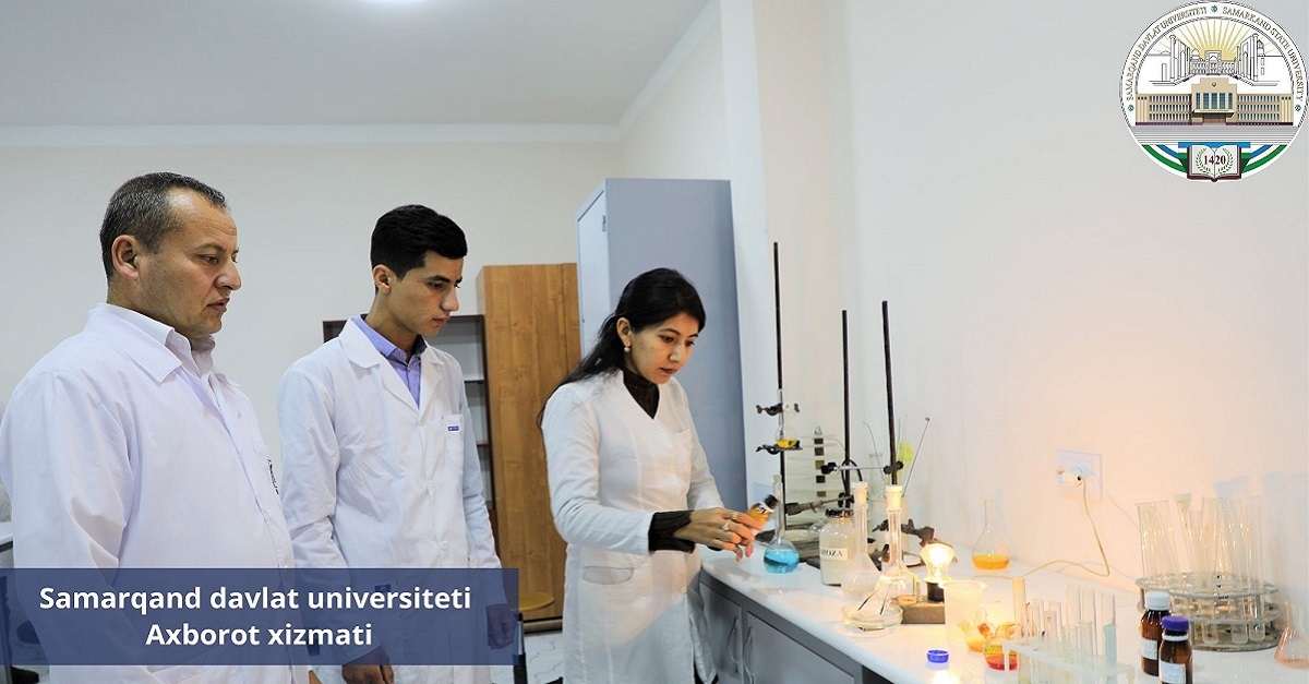 Photo from the study-laboratory process of the Faculty of Chemistry of Samarkand State University...