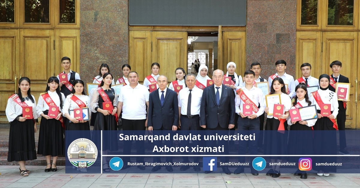 Graduates of the Academic Lyceum of Samarkand State University were awarded diplomas...