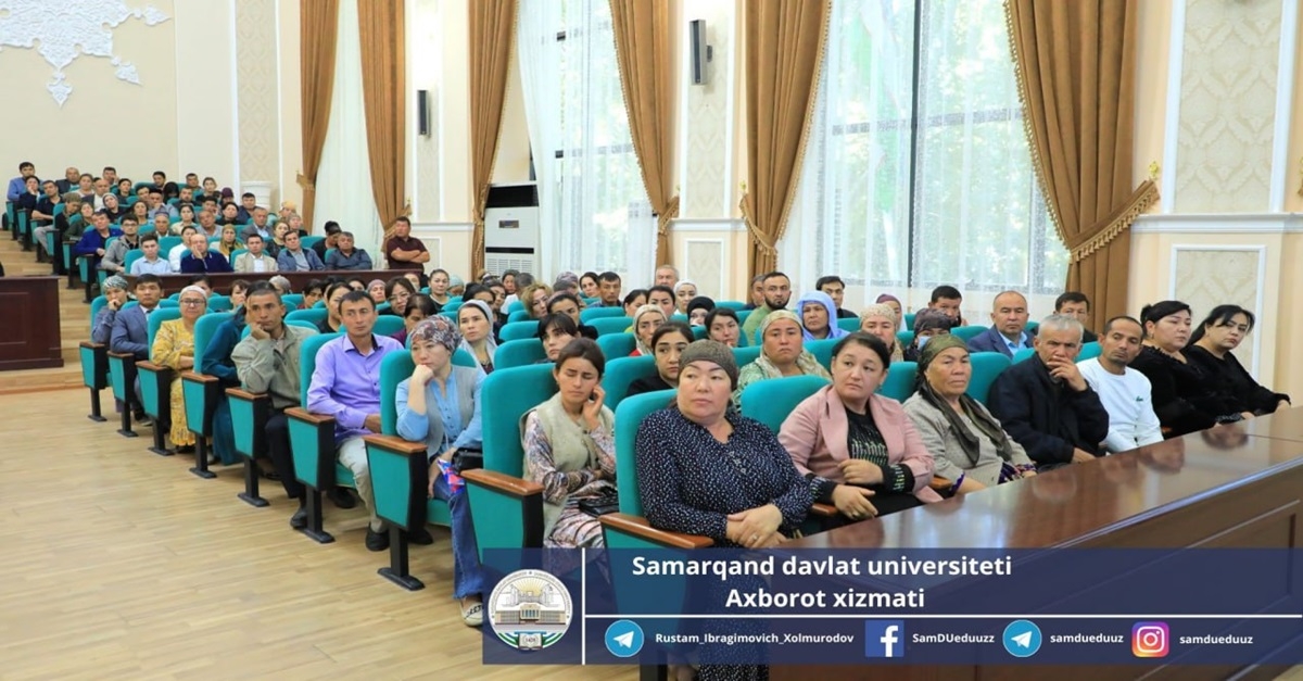 Samarqand davlat universiteti Biokimyo instituti 1-kurs talabalarning ota-onalari bilan uchrashuv o'tkazildi...